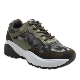 Modne zelene sportske cipele, camo LT013 zelena 1