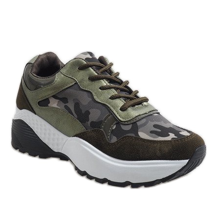 Modne zelene sportske cipele, camo LT013 zelena 1