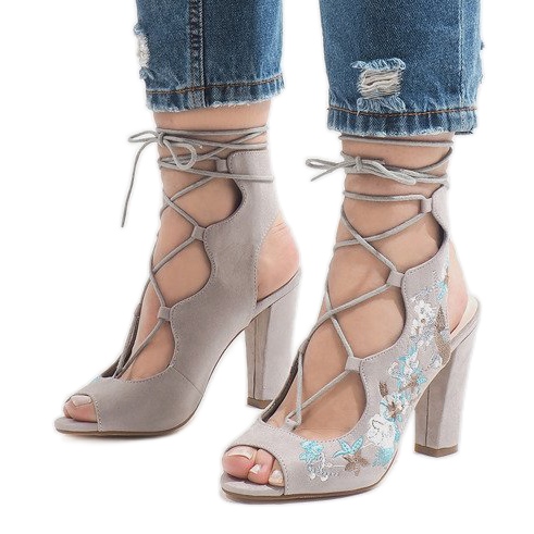 Sive otvorene čizme na postu 1610-223 siva 1