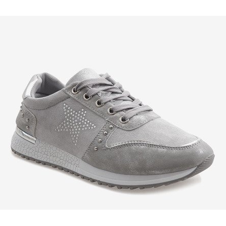 Sive sportske tenisice sa zvjezdicom XSM101-19 siva 1