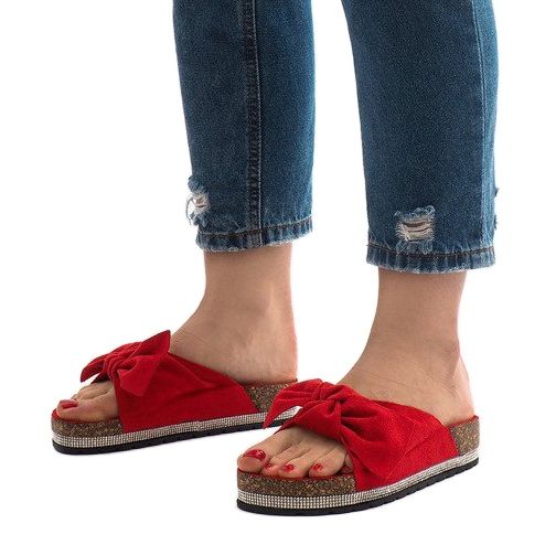 Crvene papuče s mašnom N-33 crvena 1