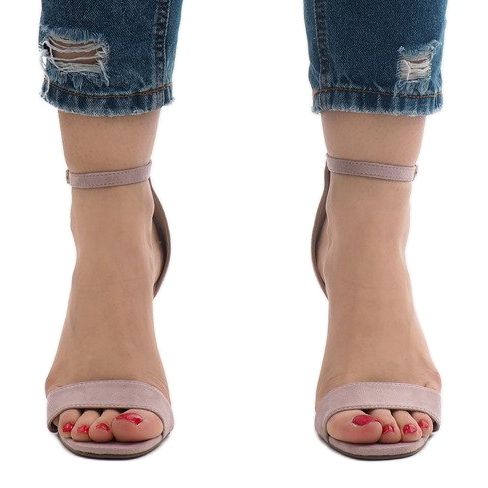 Ljubičaste sandale na visoku petu od antilopa SY-31P ljubičasta 2