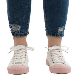 Bijele tenisice YZ110-9 bijela ružičasta 2