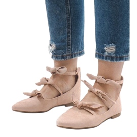 Ružičaste balerinke na vezanje s mašnicama G-47 ružičasta 1