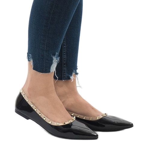 Crne balerinke s klinovima 127-16 crno 1