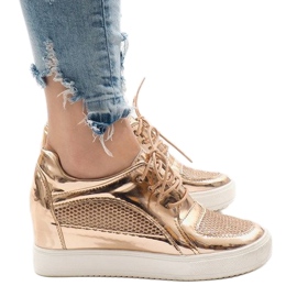 Otvorene tenisice lakirane šampanjcem WW055A žuta boja 1