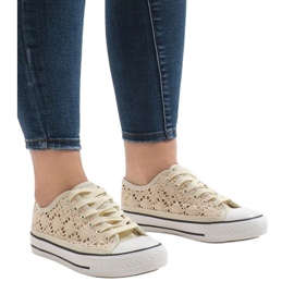 Bež tenisice s čipkom BB2050-SP 1