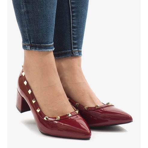 Bordo lakirane pumpe na stupu X-70 crvena višebojan 2