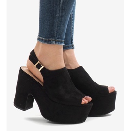 Crne sandale na masivnom bloku 8263CA crno 2