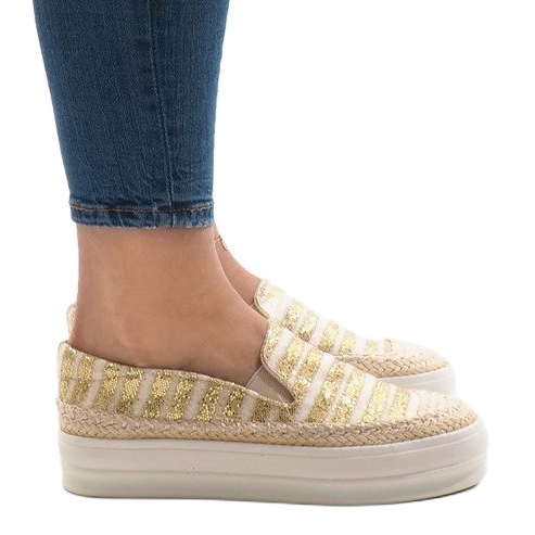 Tenisice zlatne espadrile na platformi GH001 zlatni 1