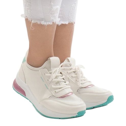 Modne raznobojne sportske cipele YM-31 L.GREEN bijela raznobojna 1