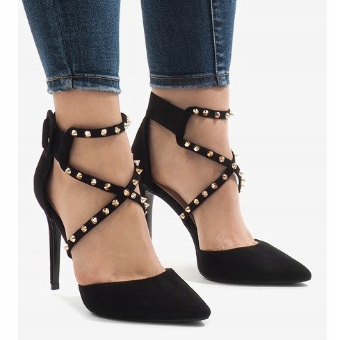 Crne štikle od visokih potpetica GH11547 crna 2