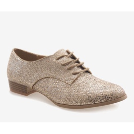 Zlatne cipele na vezanje G086 zlatna 1