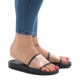 Crne prozirne papuče 815 crna 1