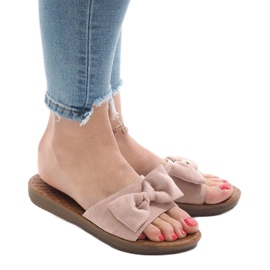 Ružičaste papuče s mašnom 6376-2 ružičasta 1