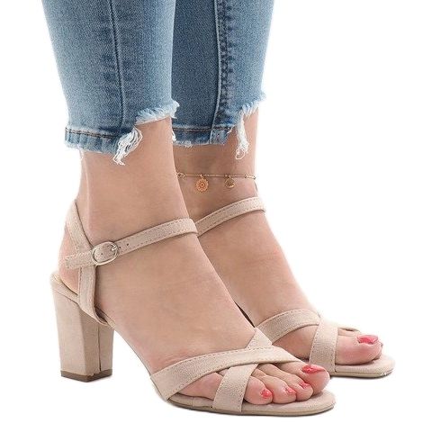 PA1 Bež sandale s visokim potpeticama FH39002 1