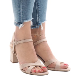 PA1 Bež sandale s visokim potpeticama FH39002 2