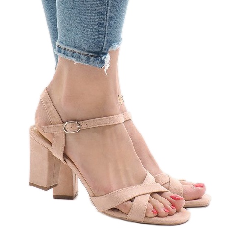 Ružičaste sandale na visoku petu FH39002 ružičasta 2