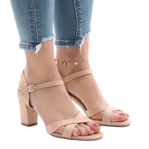 Ružičaste sandale na visoku petu FH39002 ružičasta 1