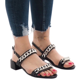 Crne sandale s visokim potpeticama 77-15 crno 1