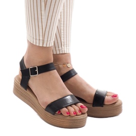 Crne sandale na platformi 22-07 crno 1