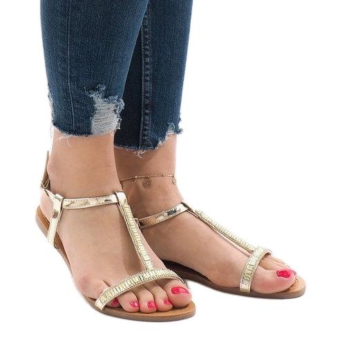 Zlatne sandale ukrašene SY-644 zlatni 1