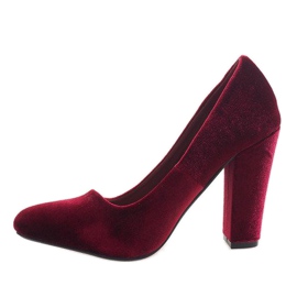 Crvene pumpe od velura na stupu 91603-1 crvena višebojan 2