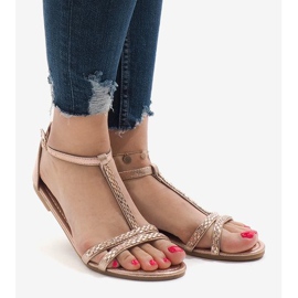 Sandale sa šampanjcem ukrašene WL017 žuta boja 2