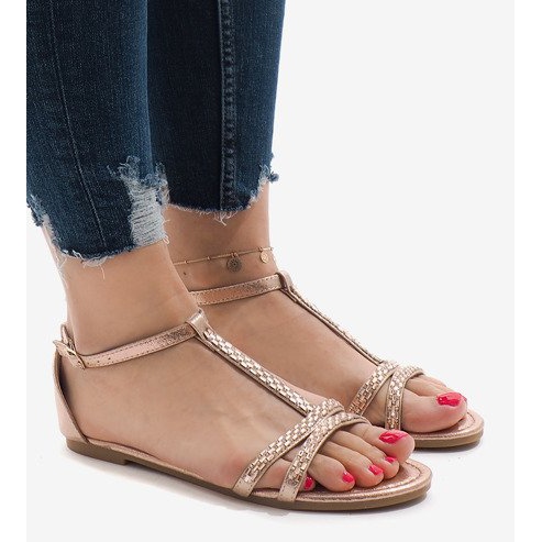 Sandale sa šampanjcem ukrašene WL017 žuta boja 1