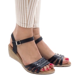 Tamnoplave sandale na klin S-260 tamnoplava 1