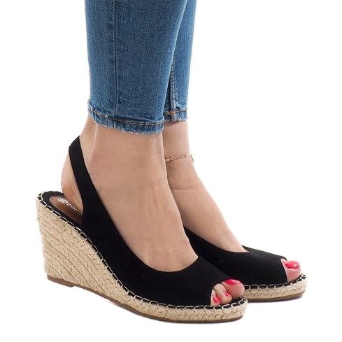 Crne sandale na klin 2894 crna 2