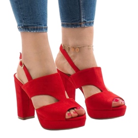 Crvene sandale na stupu JS-8001 crvena 1