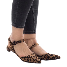 Balerina sandale s leopard printom 77-100 smeđa 1
