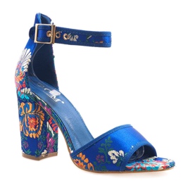 Plave sandale na stupu 77-14 plava 1