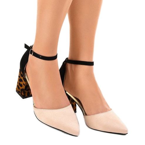 Bež antilop visoke potpetice FR276 smeđa crna 1