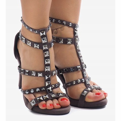 Sive sandale na antilopu na štikli GH083-6 višebojan siva 1