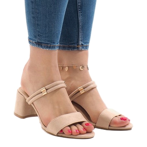 Bež visoke pete M806 1