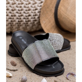 Bestelle Gumene papuče s kubnim cirkonijem crna 1