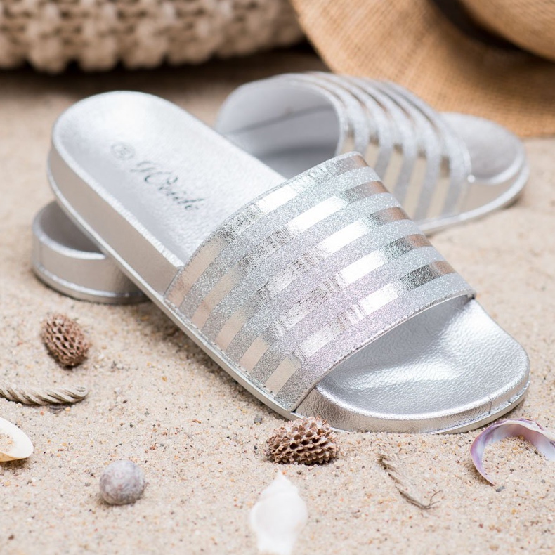 Weide Papuče sa sjajem siva 1