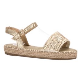 Small Swan Zlatne sandale od espadrila zlatna 1