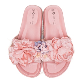 Queen Vivi Papuče od antilopa s cvijećem ružičasta 2