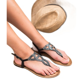 Queen Vivi Ženske ravne sandale crna 1