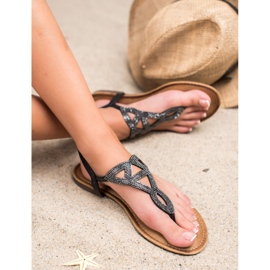 Queen Vivi Ženske ravne sandale crna 2