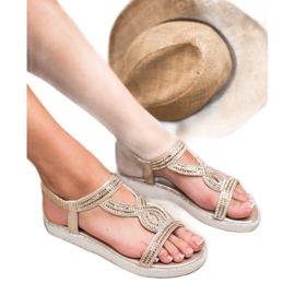 SHELOVET Klizne sandale na klin žuta boja 2