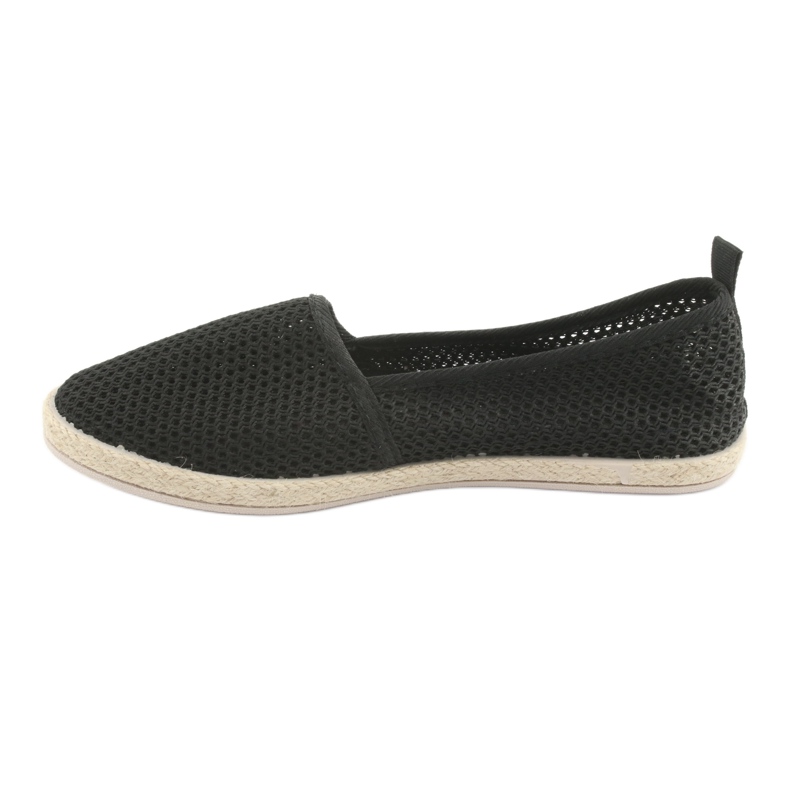 Espadrile s crnom mrežom JX1029 Crna 2
