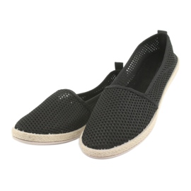 Espadrile s crnom mrežom JX1029 Crna 3