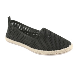 Espadrile s crnom mrežom JX1029 Crna 1