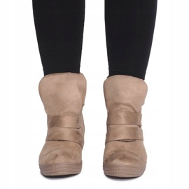 Tenisice na klin s čičkom 1703 Camel smeđa 2