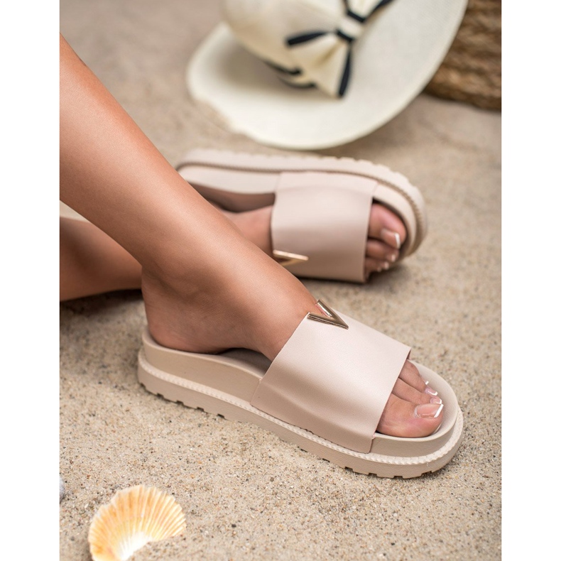 SHELOVET Papuče na platformi ružičasta 1