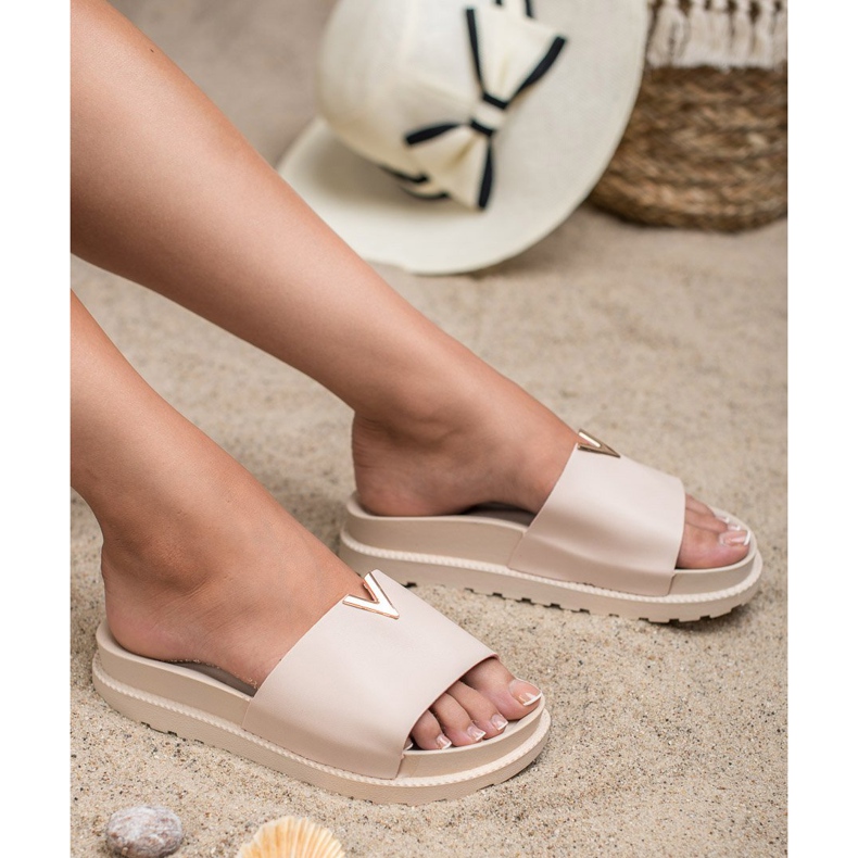 SHELOVET Papuče na platformi ružičasta 2